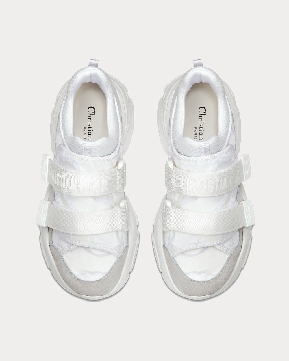 D-Wander White Camouflage Technical Fabric Low Top Sneakers