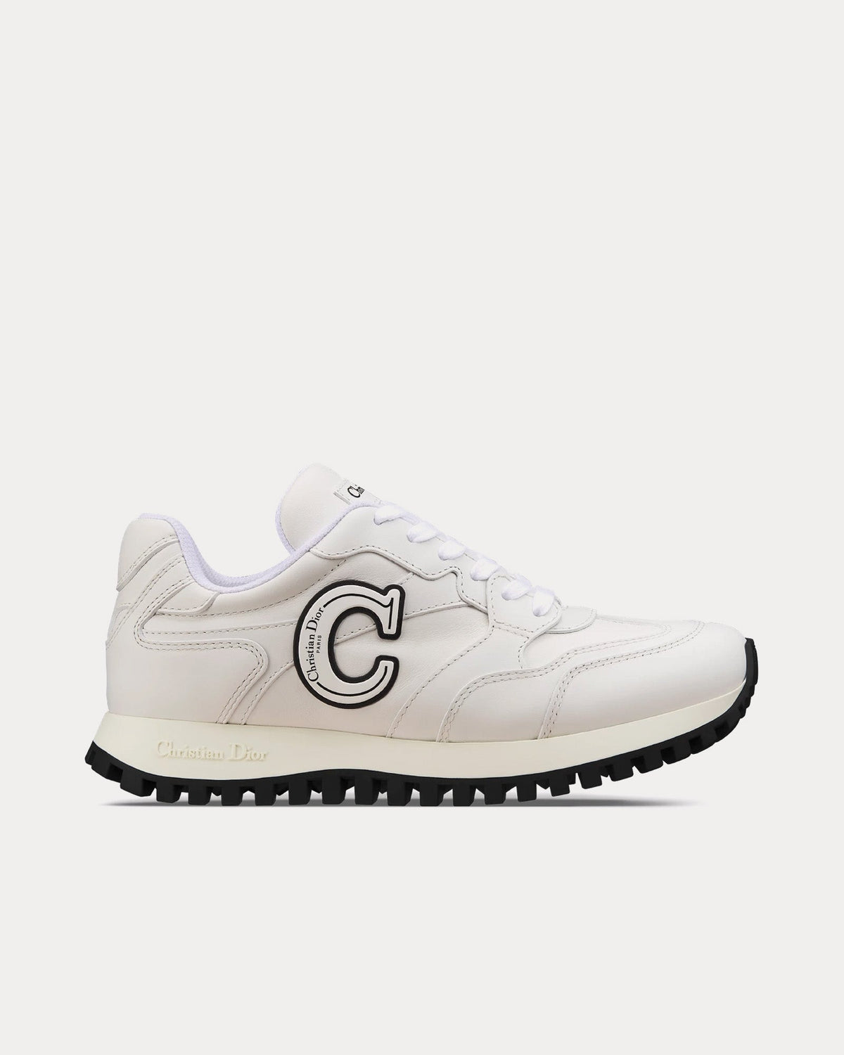 C'est Calfskin White Low Top Sneakers