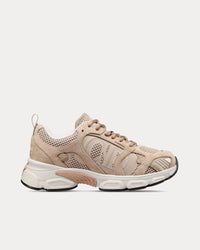 Chrono Mesh & Suede Calfskin Nude Low Top Sneakers