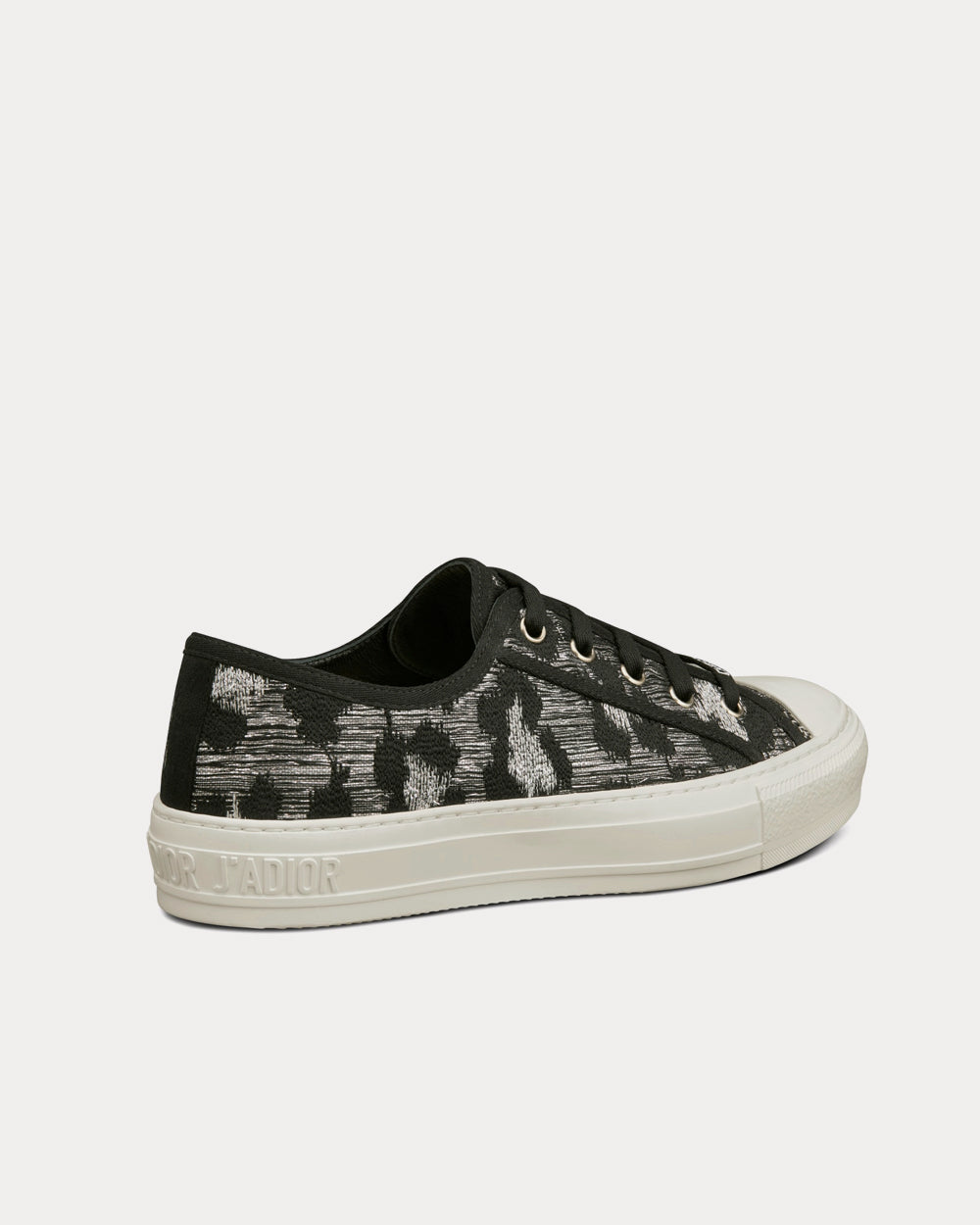Walk'n'Dior Gray Mizza Embroidered Cotton and Metallic Thread Low Top Sneakers