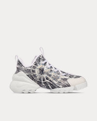 D-Connect Black and White Technical Fabric with Plan de Paris Print Low Top Sneakers