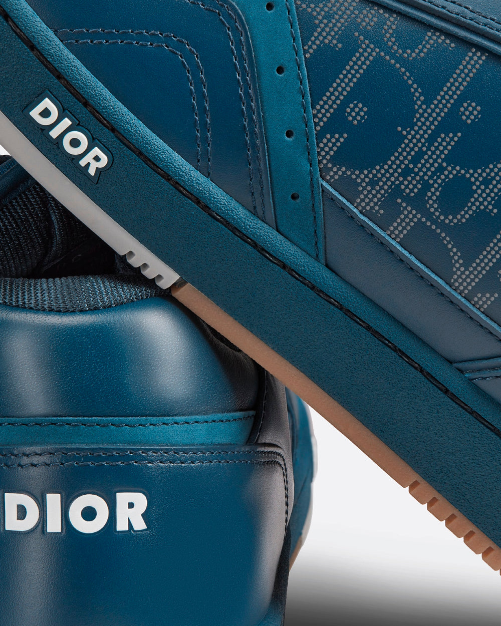 World Tour B27 Navy Blue Dior Oblique Galaxy Leather with Smooth Calfskin and Suede Low Top Sneakers