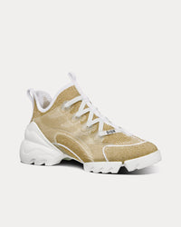 D-Connect Gold-Tone Laminated Mesh High Top Sneakers