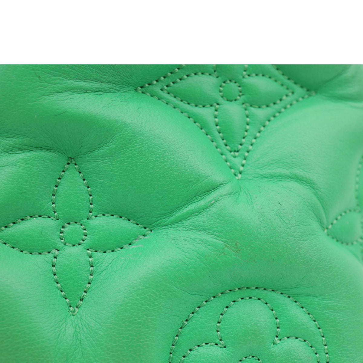LOUIS VUITTON Alma Soft BB Bubblegram Quilted Leather Satchel Crossbody Bag Green