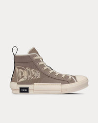 B23 Beige Canvas with AsteroDior Signature High Top Sneakers