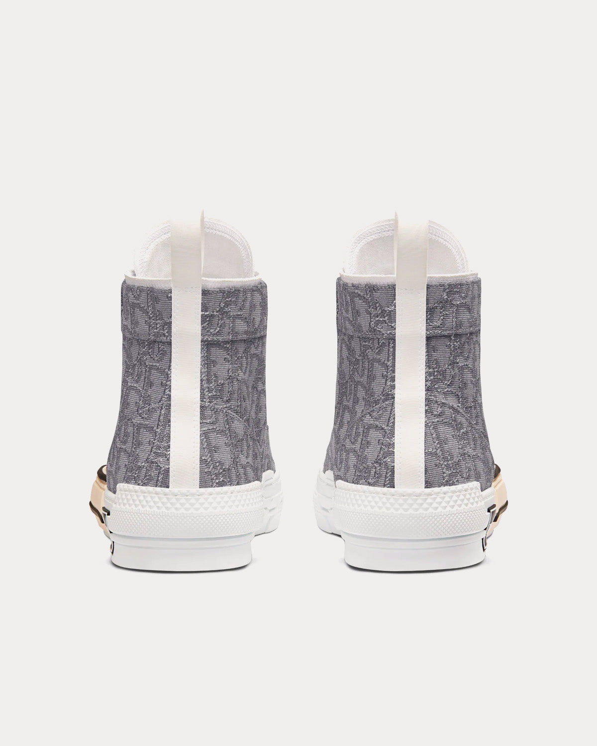 B23 Dior Oblique Jacquard and Ruthenium-Tone Metallic Thread High Top Sneakers
