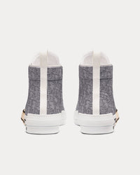 B23 Dior Oblique Jacquard and Ruthenium-Tone Metallic Thread High Top Sneakers