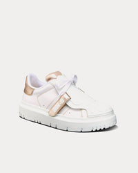 Dior-ID White Calfskin and Gold-Tone Laminate Low Top Sneakers