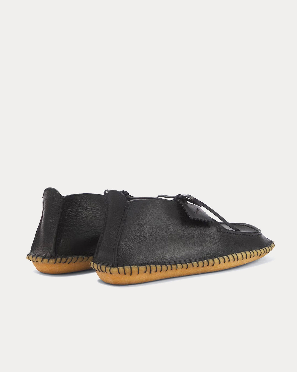 Desert Moccasins Leather Black Boots