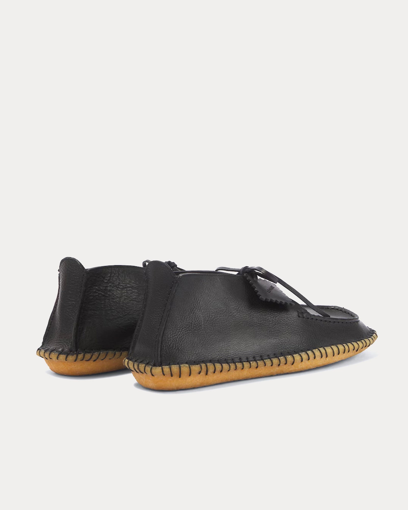 Desert Moccasins Leather Black Boots