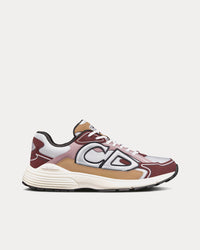 B30 White Mesh and Brown and Beige Technical Fabric Low Top Sneakers