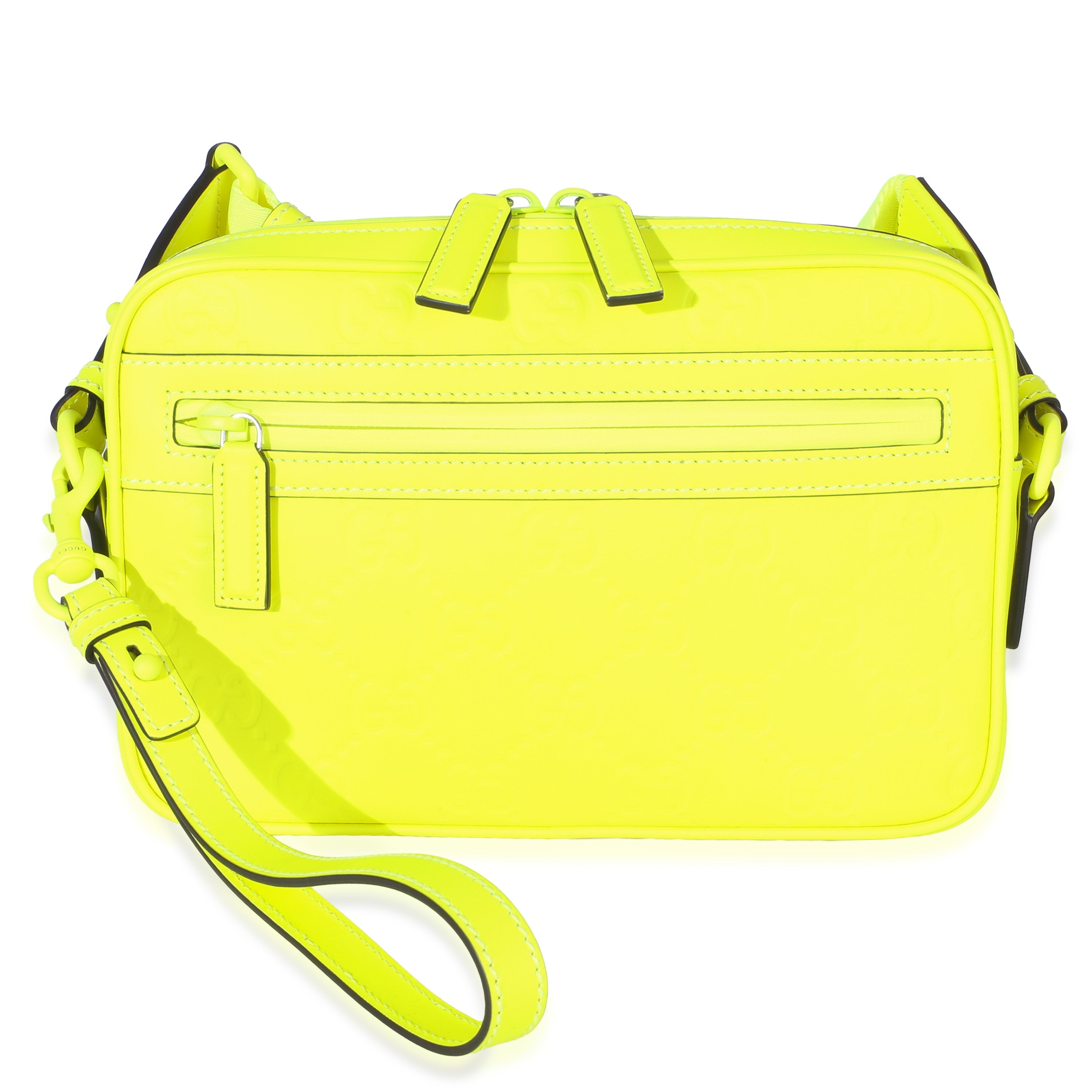 Vibrant Fluorescent Yellow Monogram Crossbody Bag