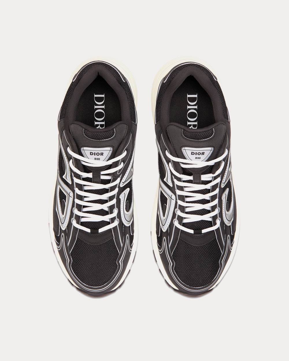 B30 Black Mesh and Technical Fabric Low Top Sneakers