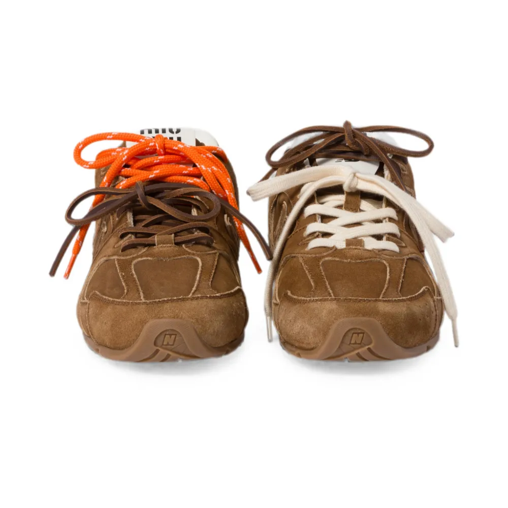 New Balance x Miu Miu Suede Logo-Patch Sneakers