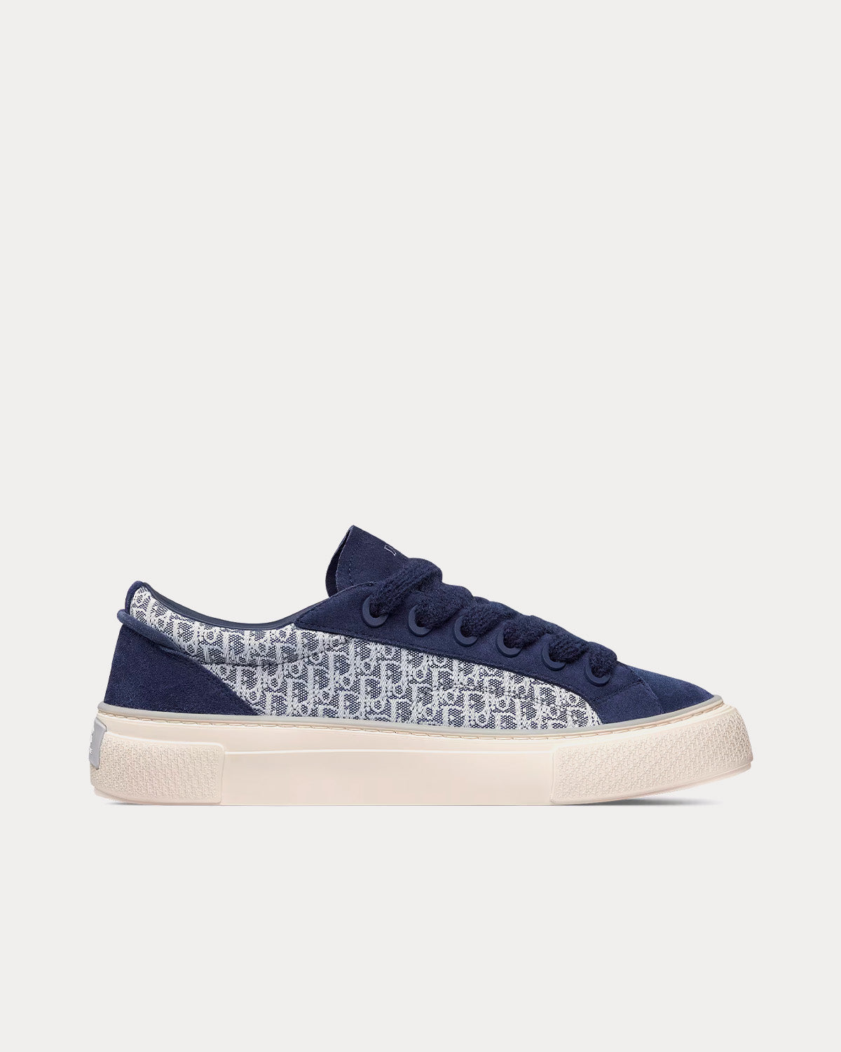 B33 Navy Blue Dior Oblique Jacquard and Suede Low Top Sneakers