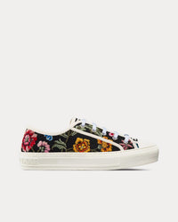 Walk'n'Dior Raffia Embroidered & Dior Petites Fleurs Motif Black / Multi Low Top Sneakers