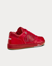 World Tour B27 Red Dior Oblique Galaxy Leather with Smooth Calfskin and Suede Low Top Sneakers