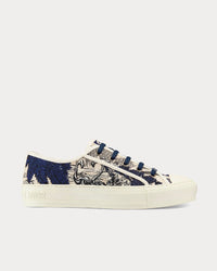 Walk'n'Dior Blue and Off-White Toile de Jouy Embroidered Cotton Low Top Sneakers