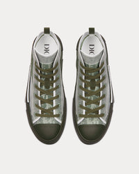B23 Olive Dior Oblique Canvas High Top Sneakers