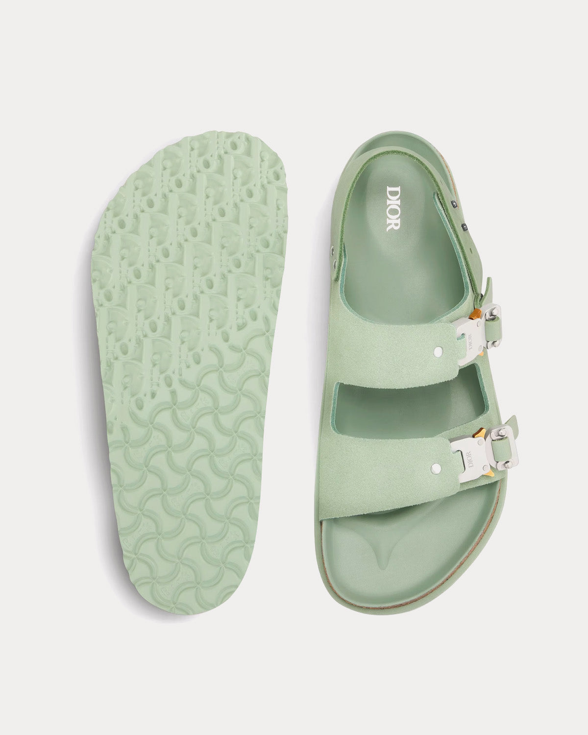 Milano Pastel Green Nubuck Calfskin Sandals