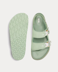Milano Pastel Green Nubuck Calfskin Sandals