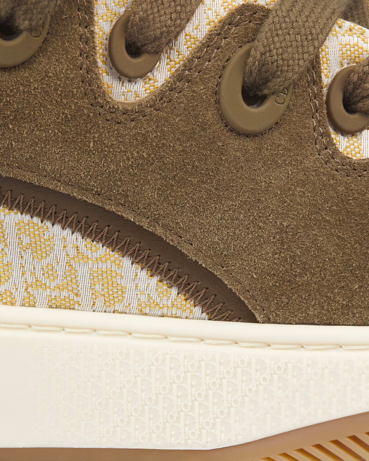 B9S Skater Limited And Numbered Edition Dior Oblique Suede and Jacquard Khaki / Beige Low Top Sneakers