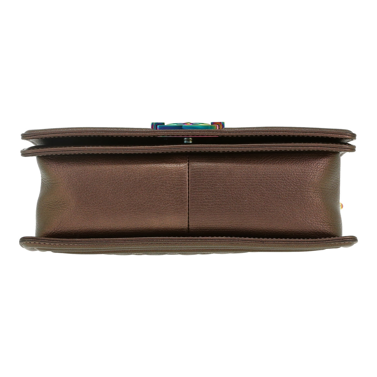 Boy shoulder bag in golden brown quilted leather