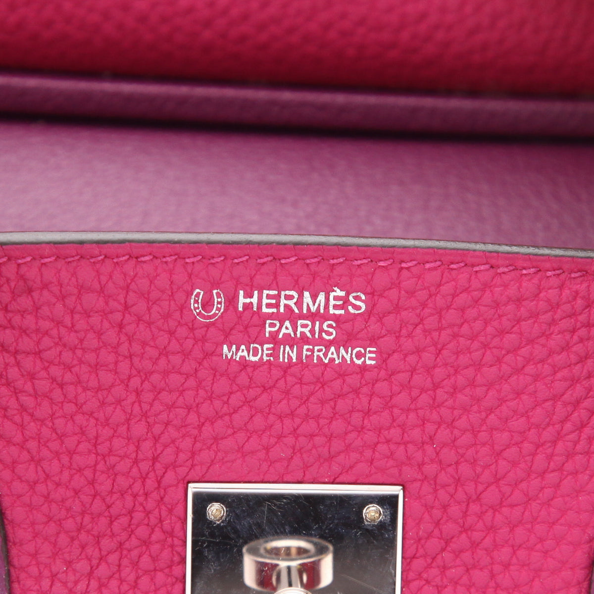 Birkin 35 cm handbag in purple Anemone togo leather and purple leather