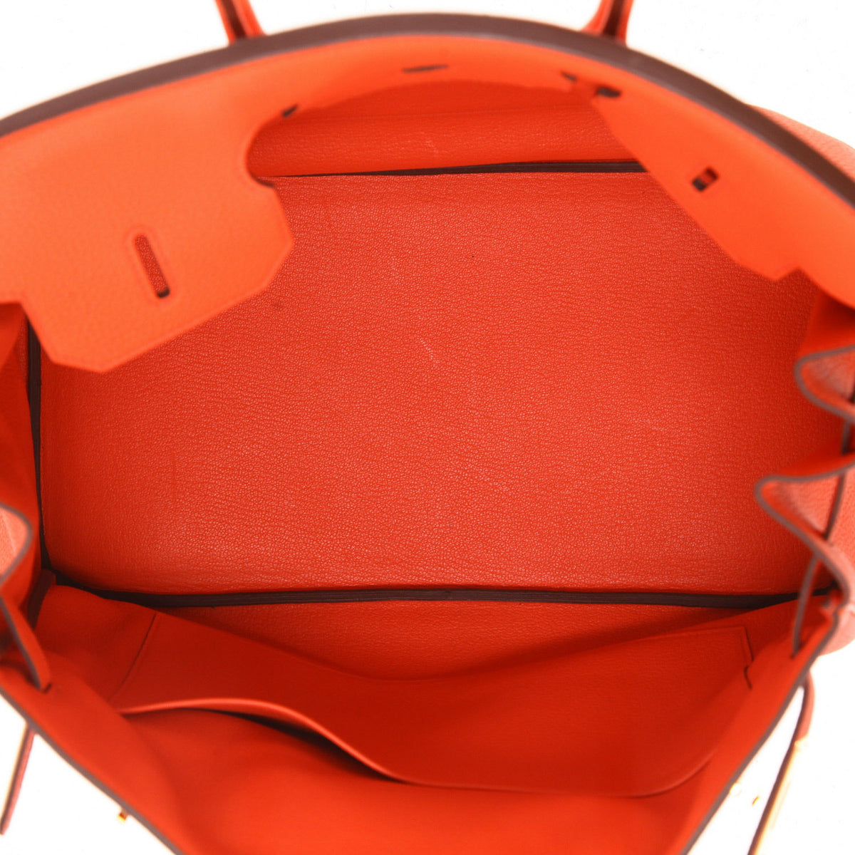Birkin 35 cm handbag in Poppy orange togo leather