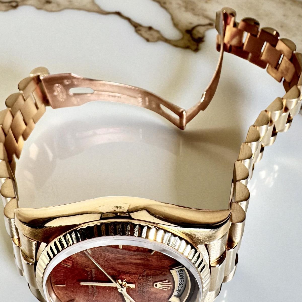 Rolex Day Date President 18238 Burlwood Dial