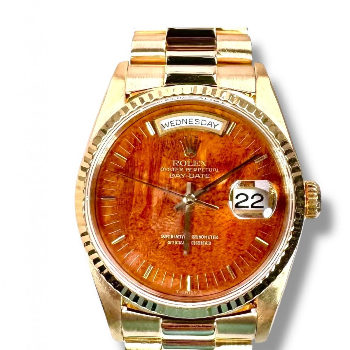 Rolex Day Date President 18238 Burlwood Dial