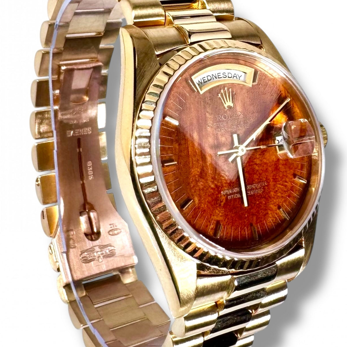 Rolex Day Date President 18238 Burlwood Dial