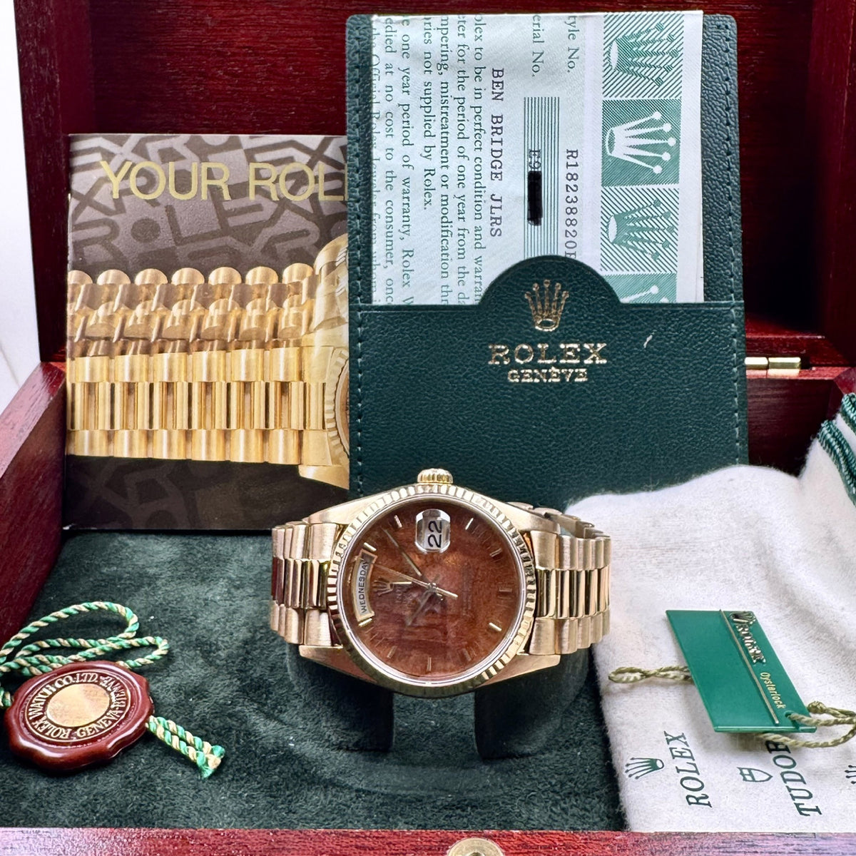 Rolex Day Date President 18238 Burlwood Dial