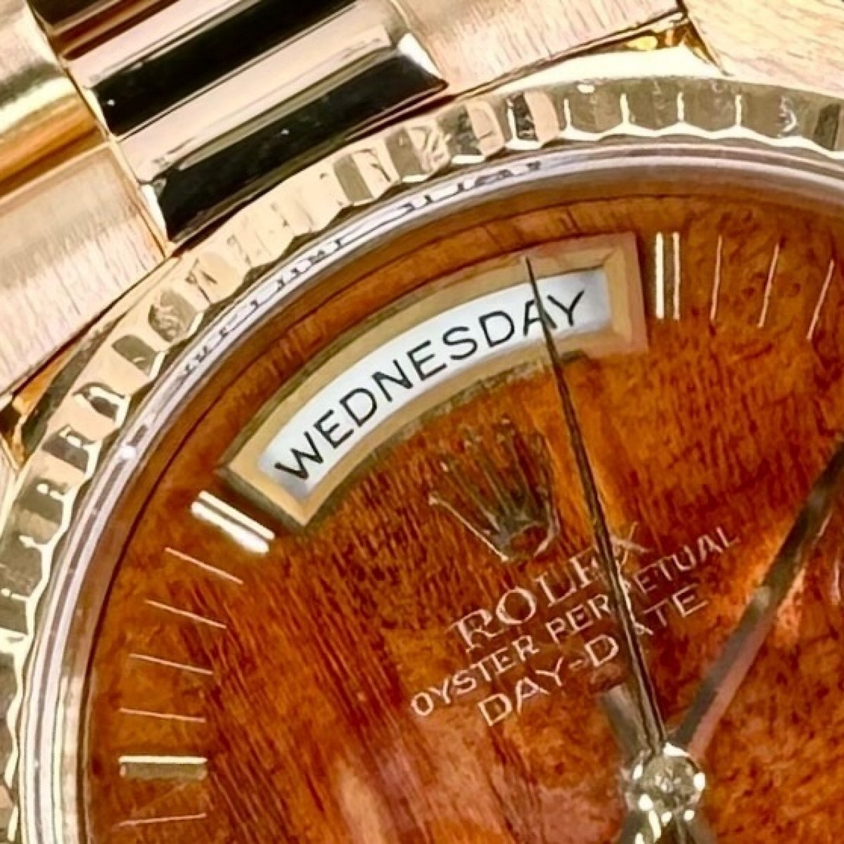 Rolex Day Date President 18238 Burlwood Dial