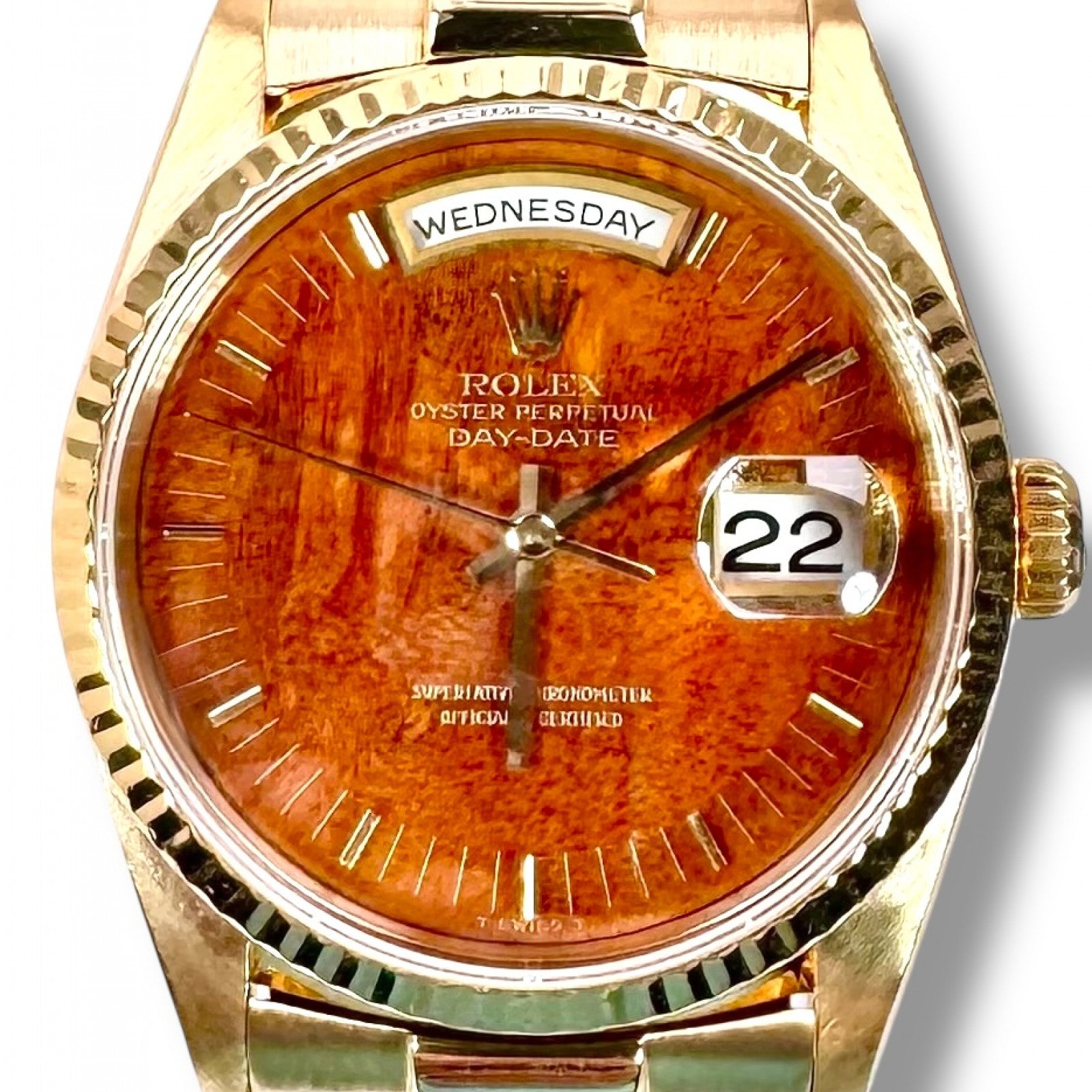 Rolex Day Date President 18238 Burlwood Dial