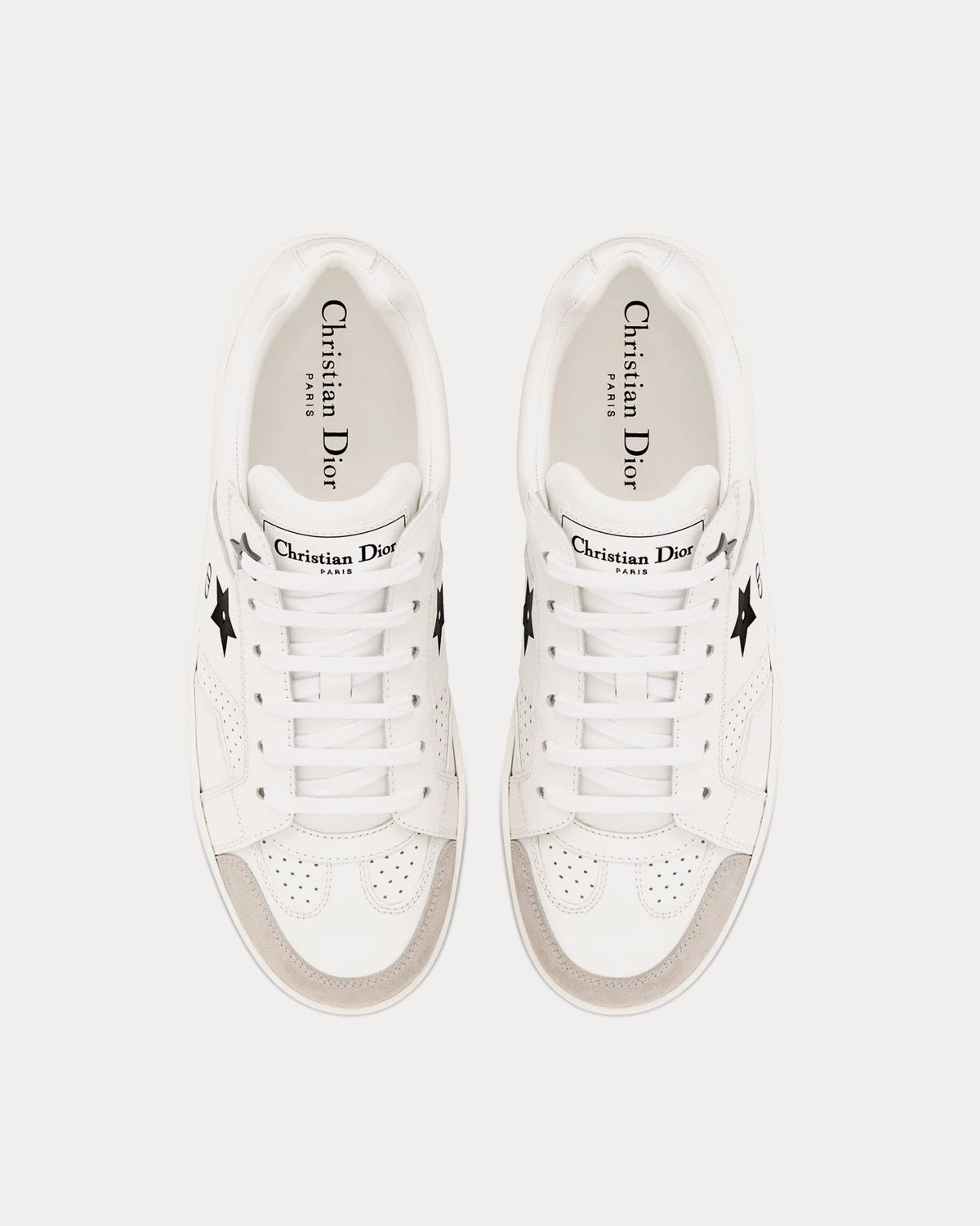 Dior Star Calfskin & Suede White / Black Low Top Sneakers