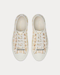 Walk'n'Dior Gold-Tone Dior Oblique Cotton with Metallic Thread Embroidery Low Top Sneakers