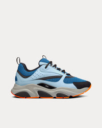 B22 Blue Technical Mesh with Light Blue Smooth Calfskin Low Top Sneakers