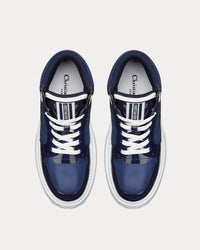D-Player Quilted Nylon Navy Blue High Top Sneakers