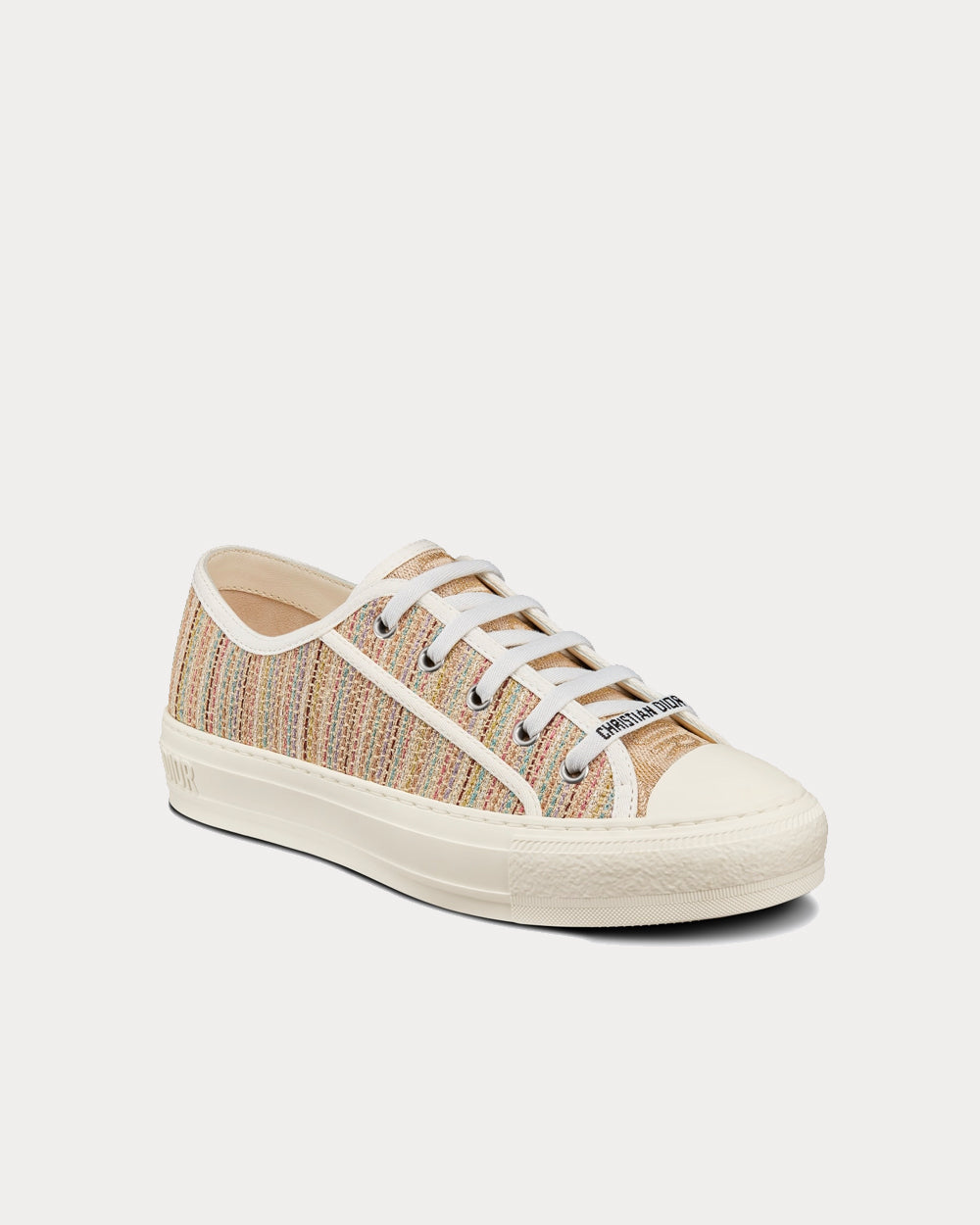 Walk'n'Dior Multicolor Dior Gold Metallic Thread Embroidered Cotton Low Top Sneakers