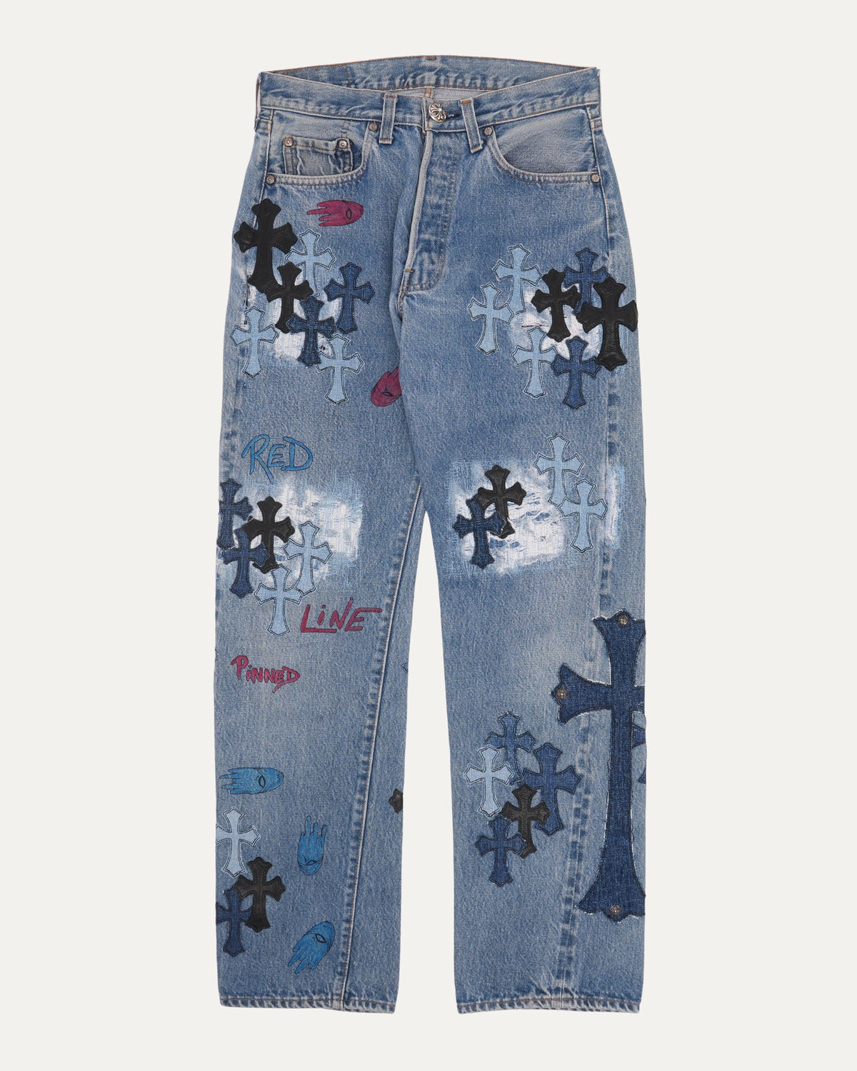 Matty Boy Levi's 501 Cross Patch Embellished Jeans