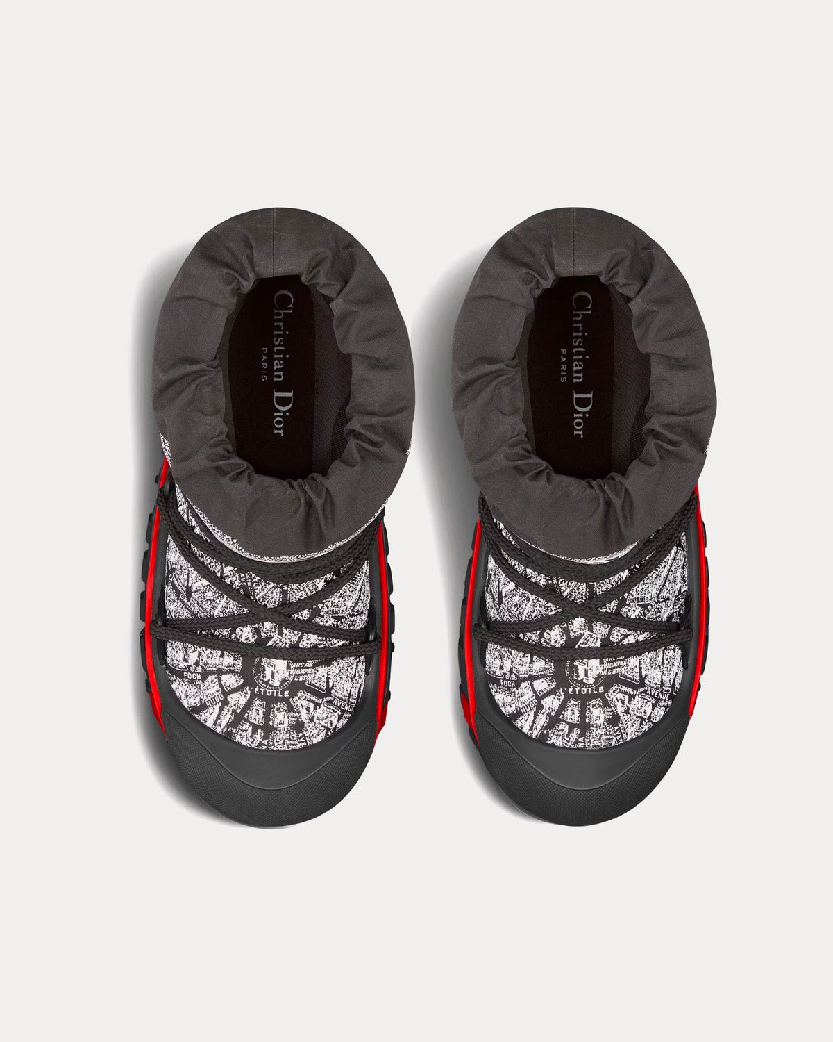 DiorAlps Plan de Paris Shiny Nylon Black / White Après-Ski Boots