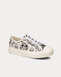 Walk'n'Dior Black and White Cotton with Dior Bandana Embroidery Low Top Sneakers