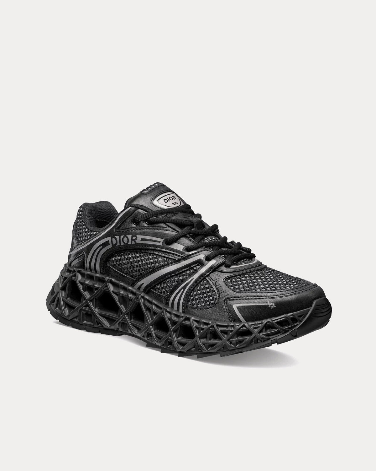 B35 NXXT Black Technical Fabric and Black Technical Mesh Low Top Sneakers