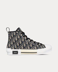 B23 Dior Oblique Jacquard Beige / Black High Top Sneakers