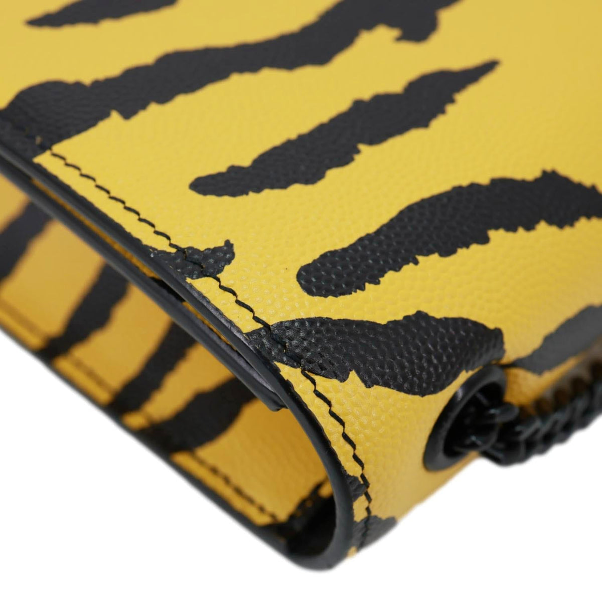 YVES SAINT LAURENT Classic Kate Zebra Print Leather Crossbody Bag Yellow