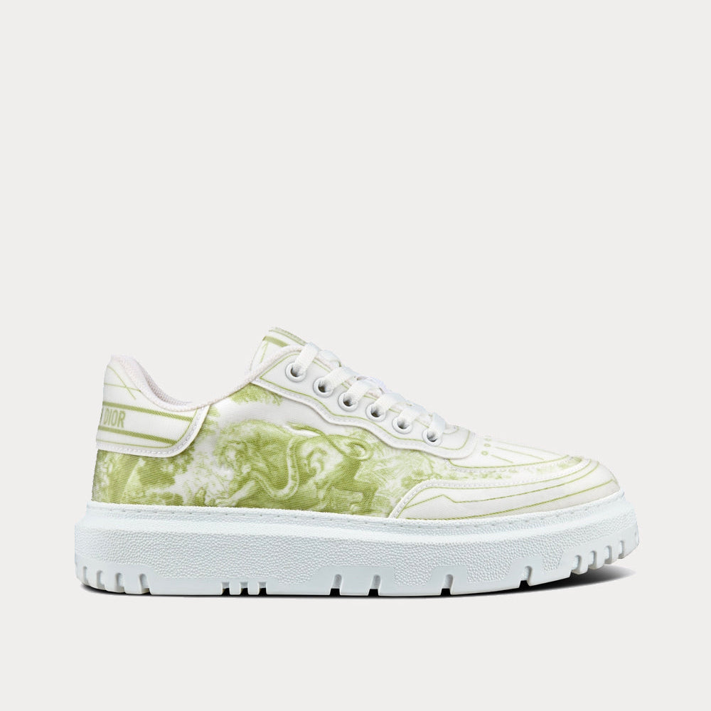 Addict Lime Toile de Jouy Technical Fabric Low Top Sneakers