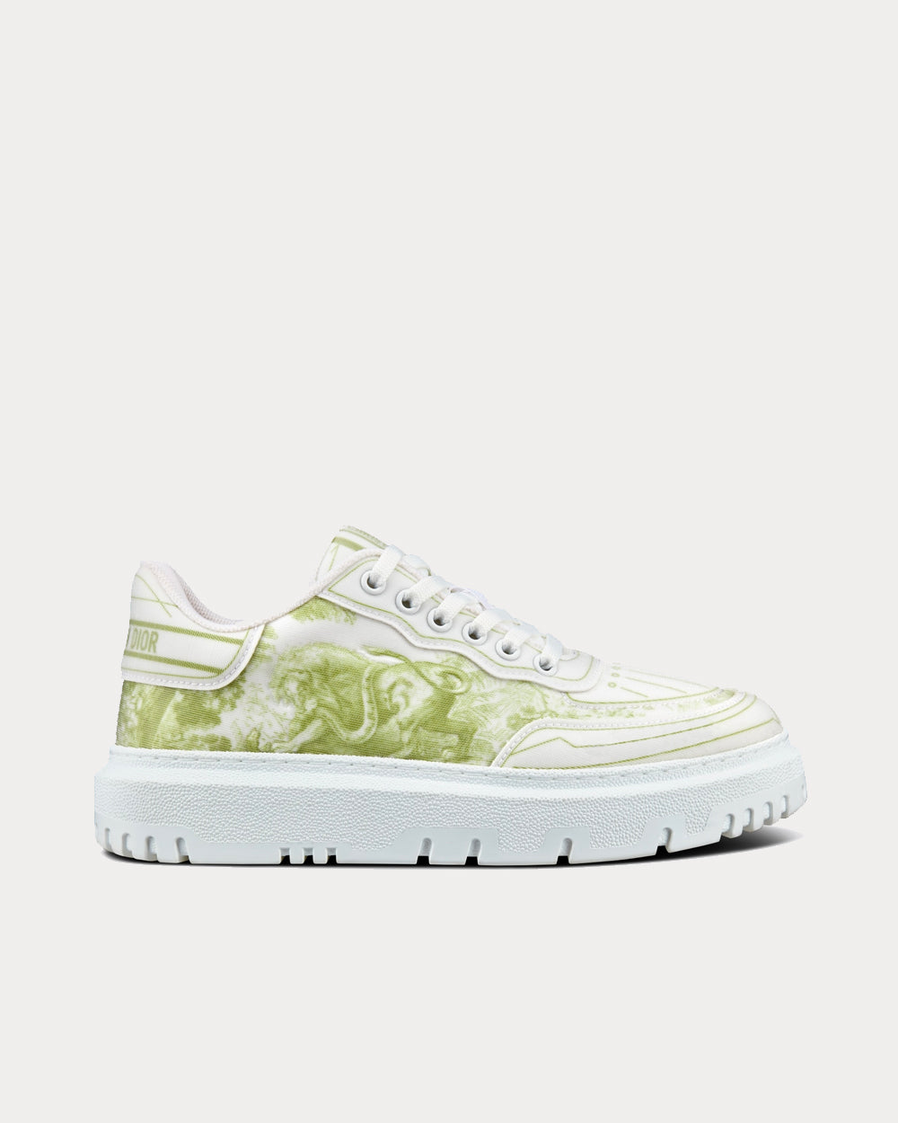 Addict Lime Toile de Jouy Technical Fabric Low Top Sneakers