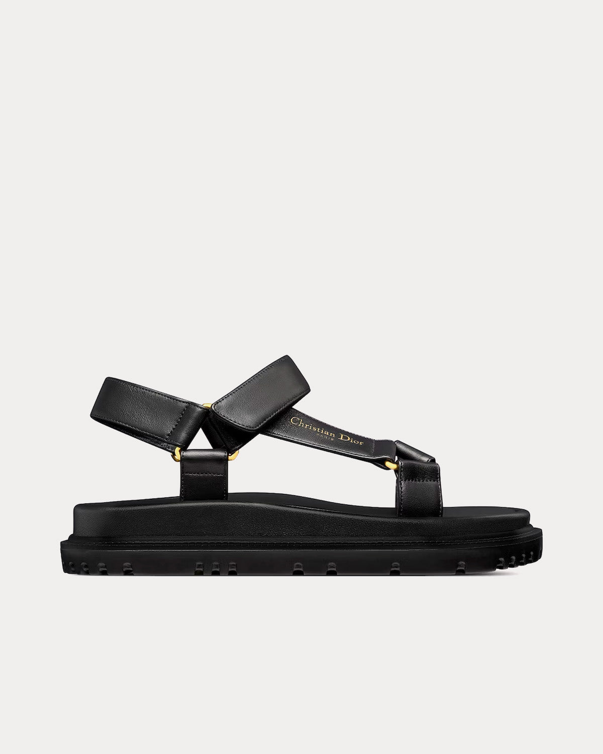 D-Wave Black Lambskin Sandals