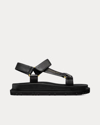 D-Wave Black Lambskin Sandals